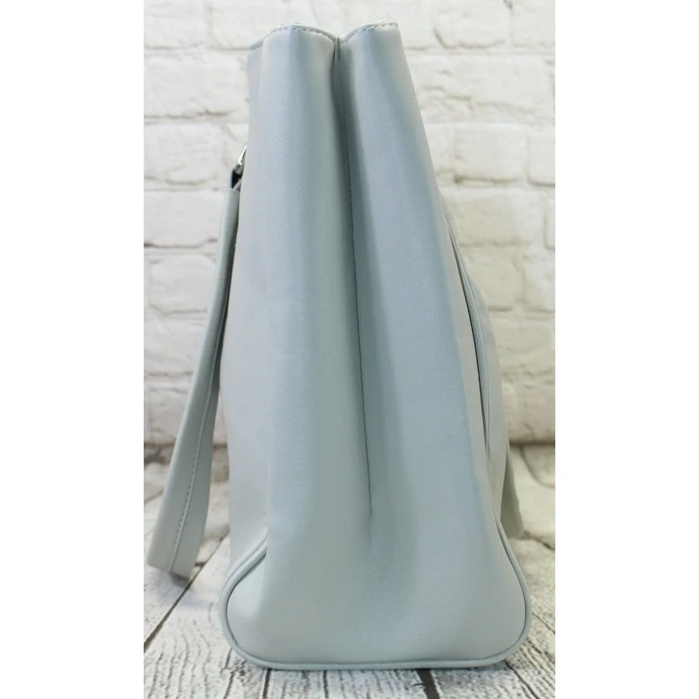BELLA RUSSO Extra Large Purse TOTE LAPTOP BAG Shoulder Bag TRAVEL Grey 2 ZIPPERS